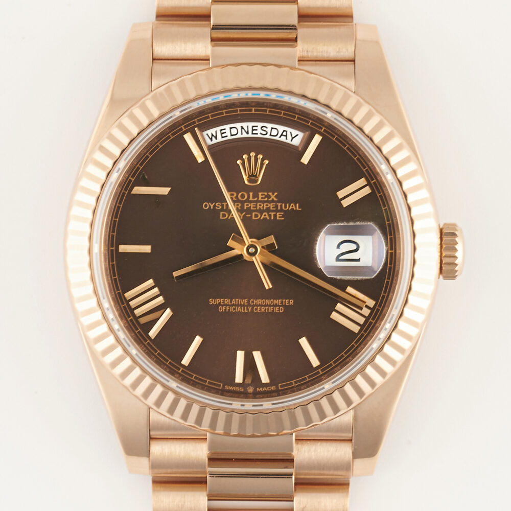 Rolex Daydate 228235 2022 Chocolate Dial With Box & Papers