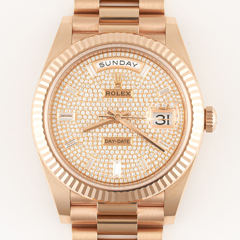 Rolex Daydate 228235 Pave Dial 2022 With Box & Papers