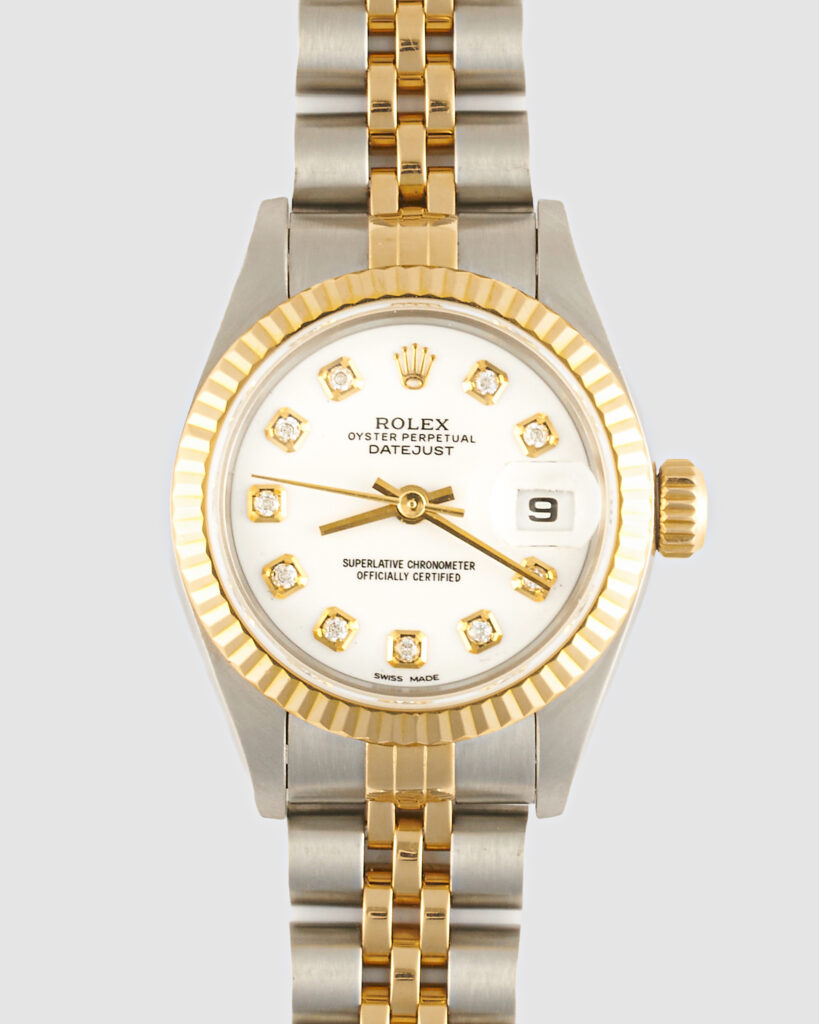 Rolex 69173 Datejust Custom White Diamond Dial