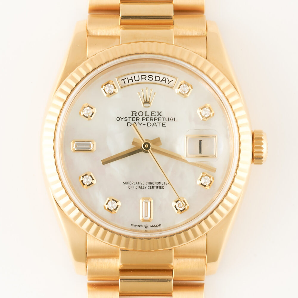 Rolex Daydate 128238 MOP Dial 2021 With Box & Papers