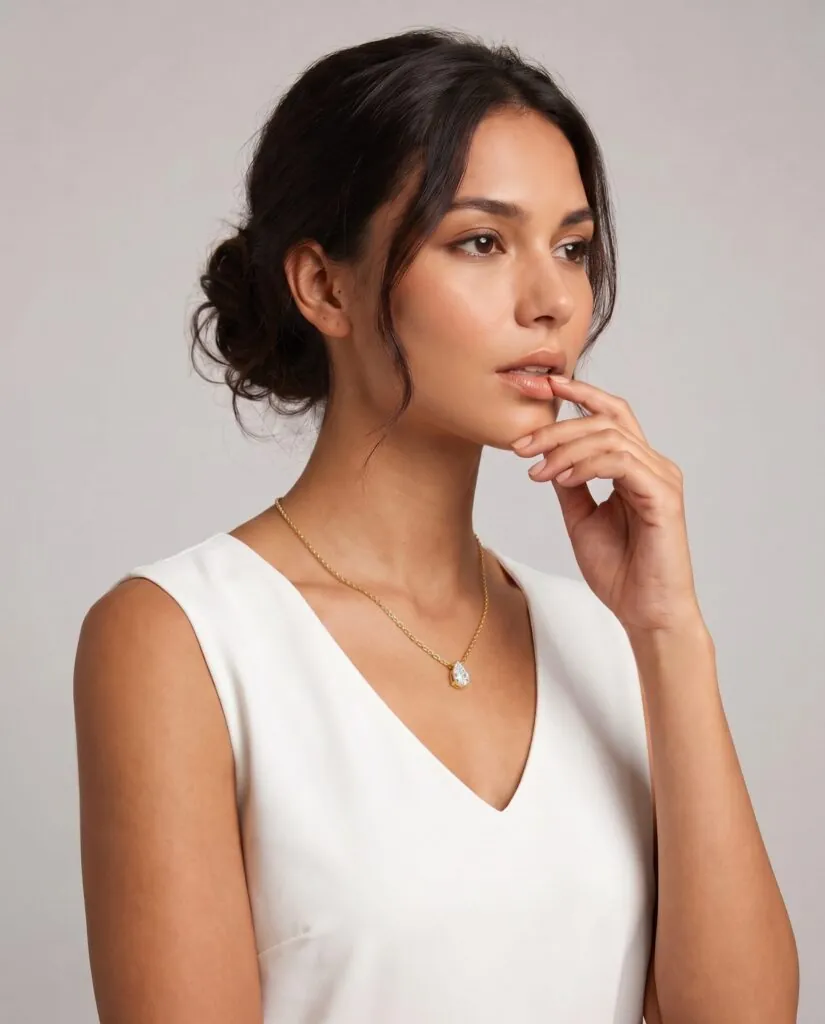 Pear Solitaire Necklace