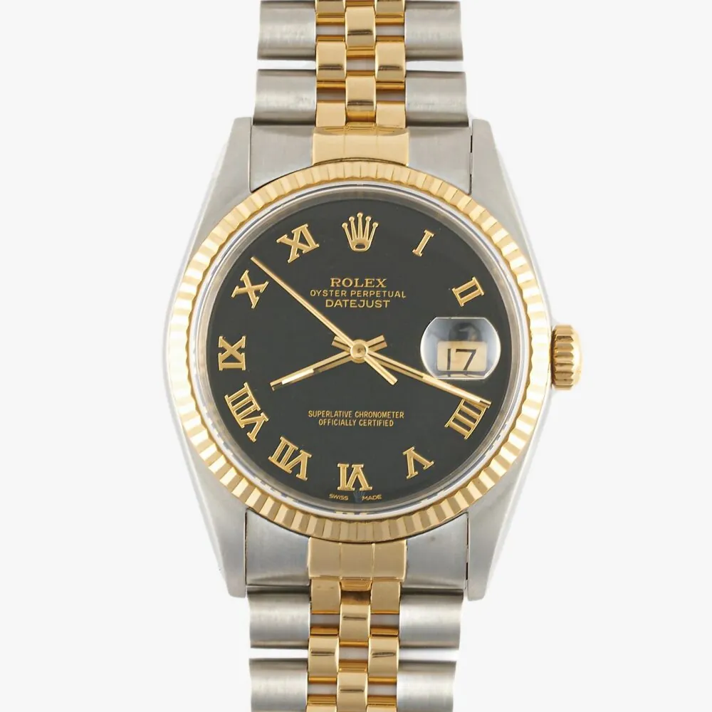Rolex 16233 Datejust Black Roman Numeral Dial