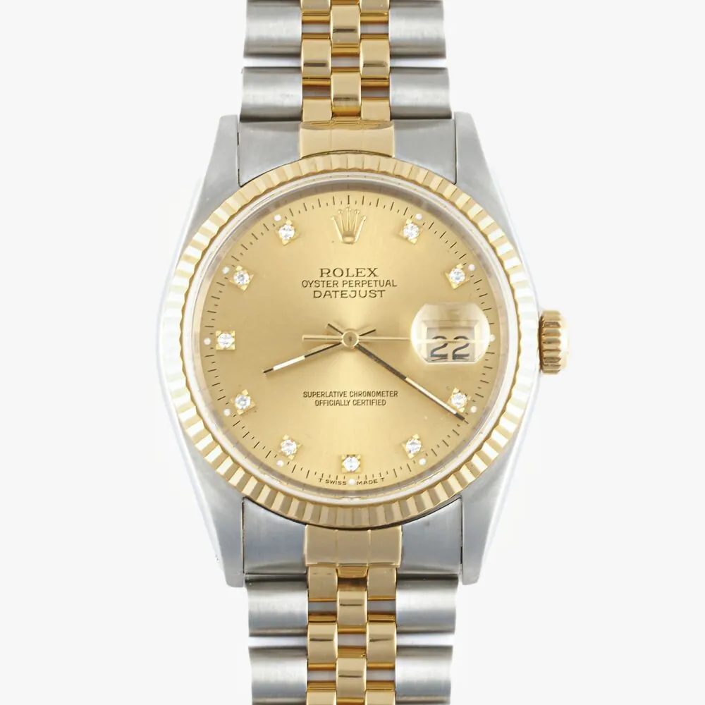 Rolex 16233 Datejust Champagne Diamond Dial
