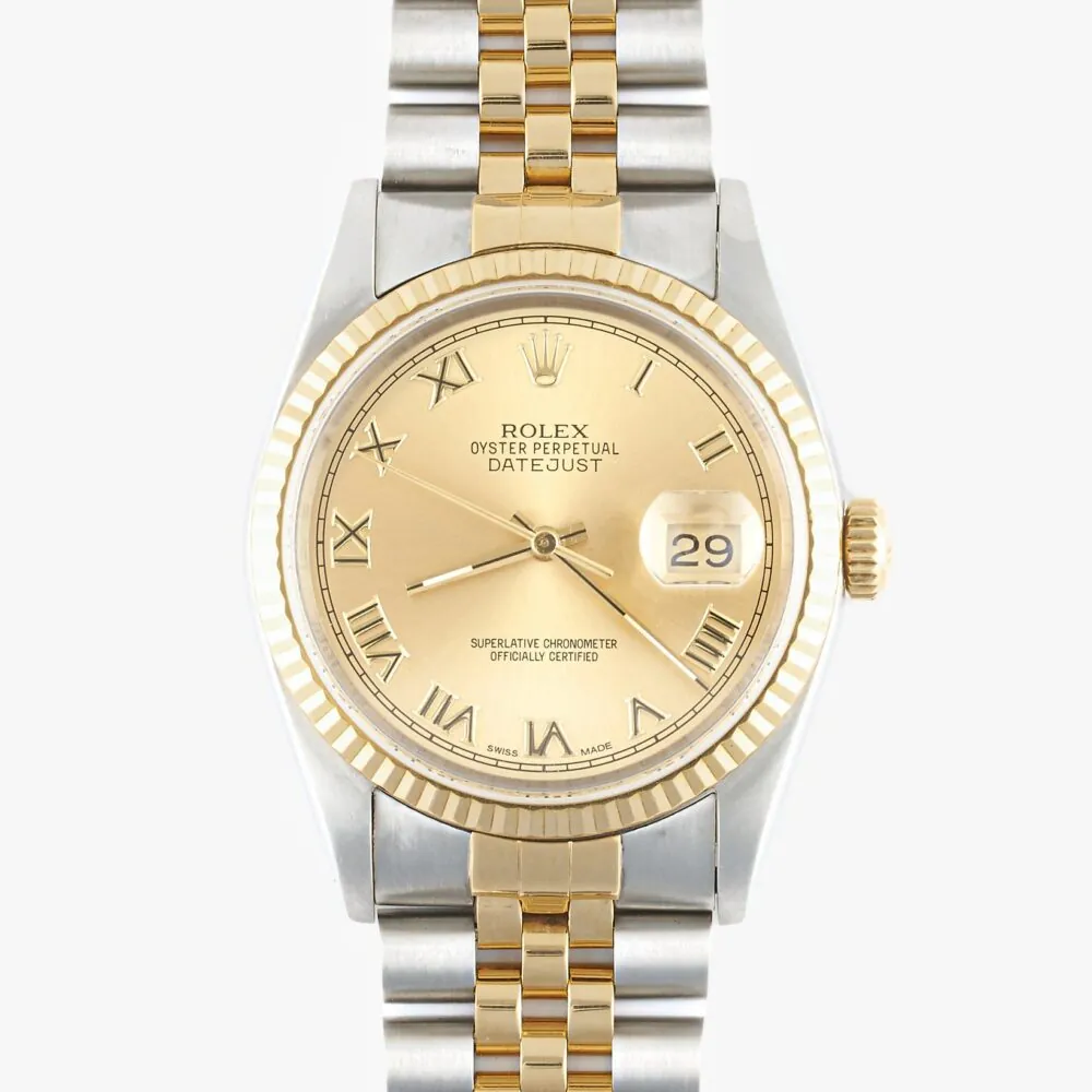 Rolex 16233 Datejust Champagne Roman Numeral Dial