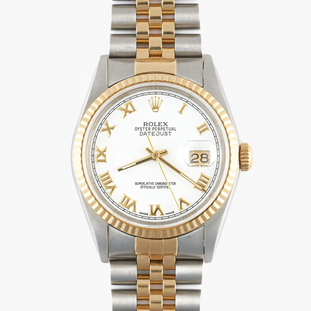 Rolex 16233 Datejust White Roman Numeral Dial