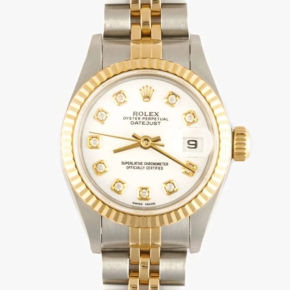Rolex 69173 Datejust Custom White Diamond Dial