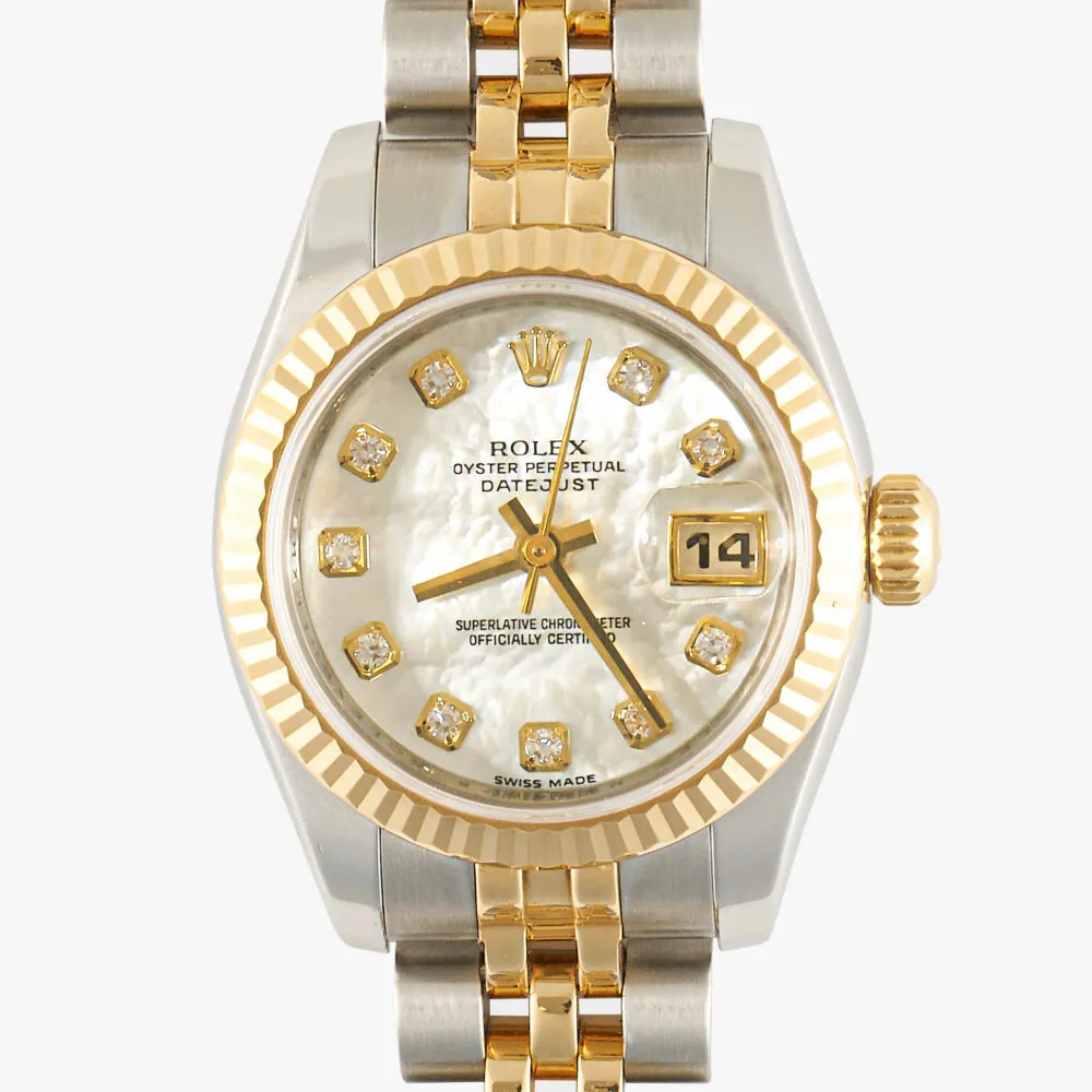 Rolex Datejust 179173 White Mother Of Pearl Diamond Dial 2014