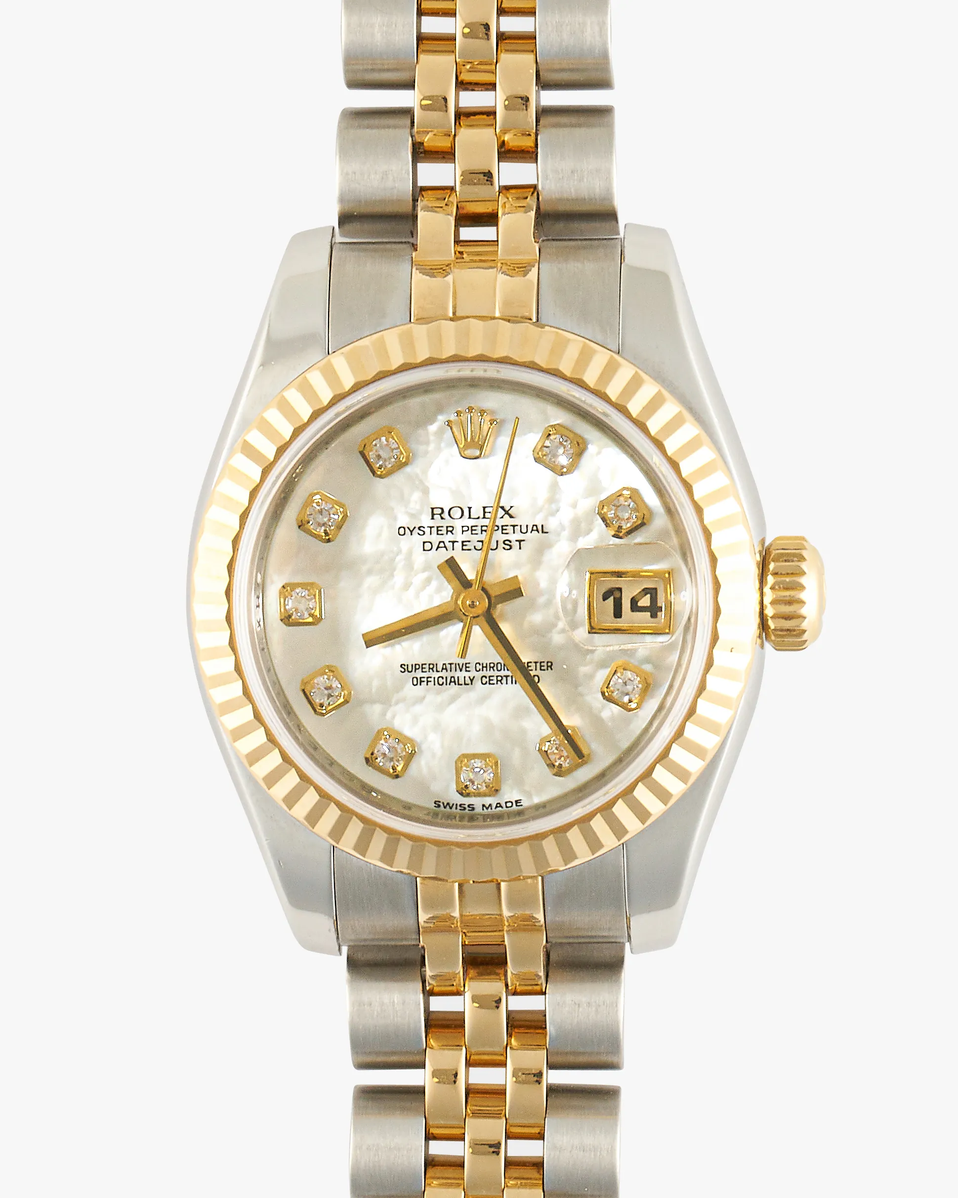 Rolex Datejust 179173 White Mother Of Pearl Diamond Dial 2014