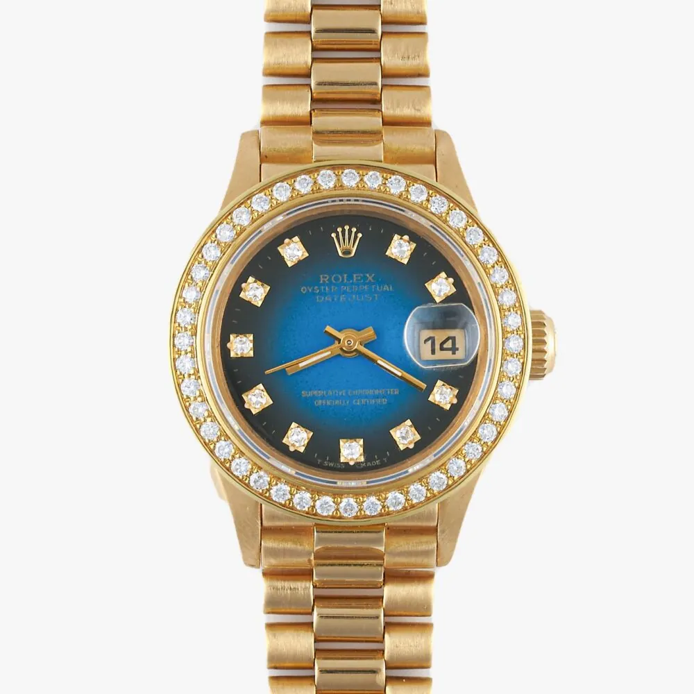 Rolex Datejust 69178 Blue Vignette Diamond Dial & Custom Bezel