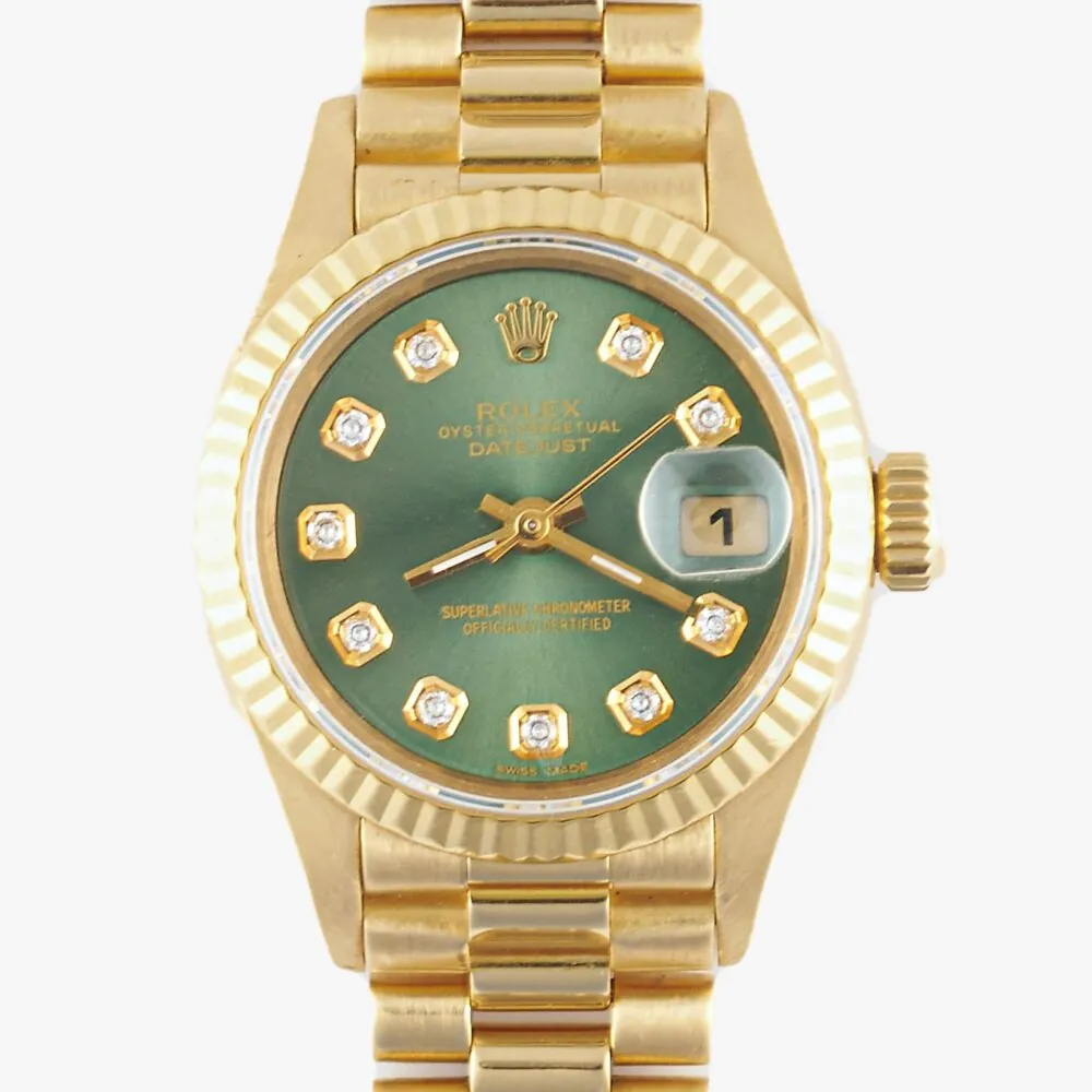 Rolex Datejust 69178 Olive Diamond Dial