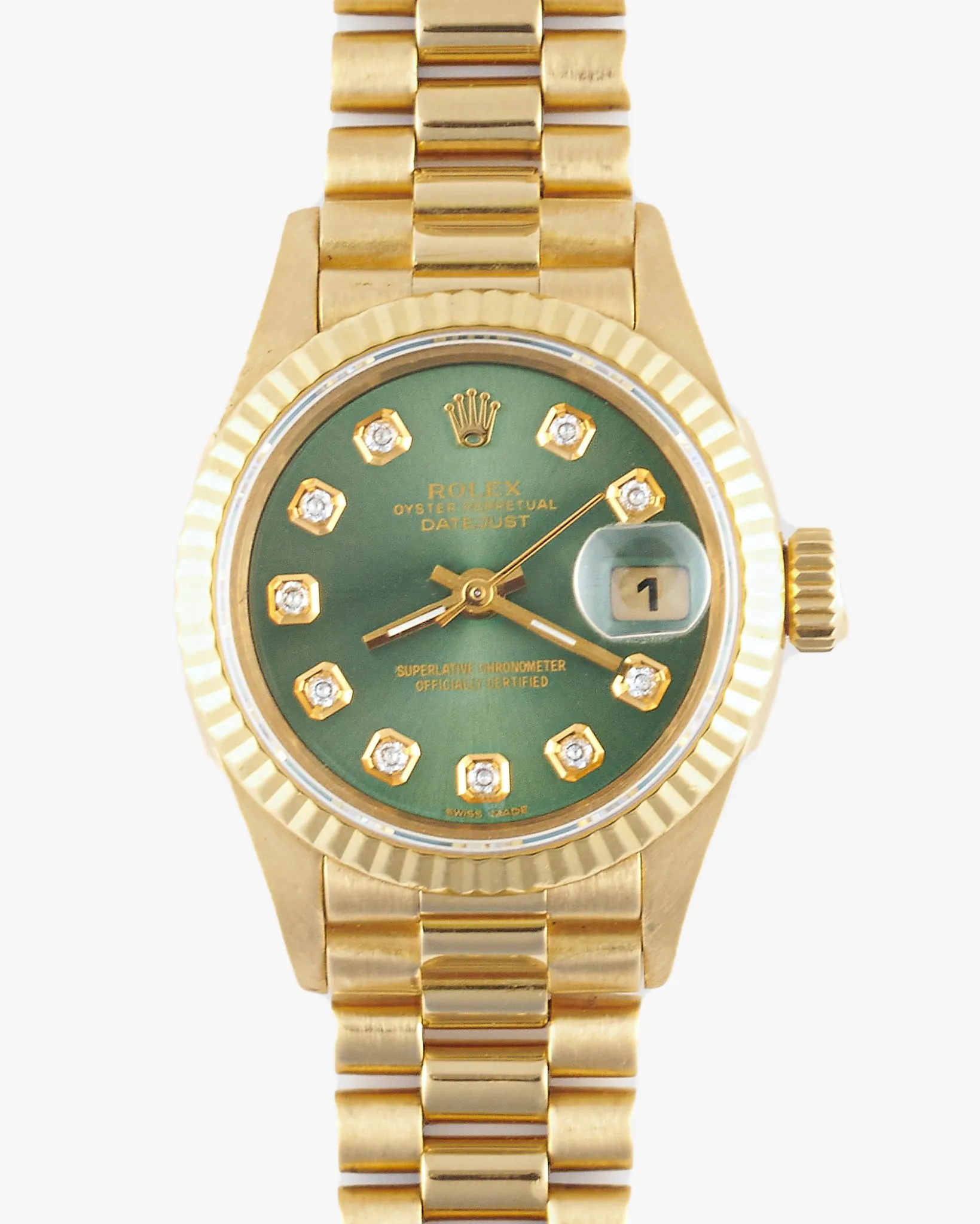 Rolex Datejust 69178 Olive Diamond Dial