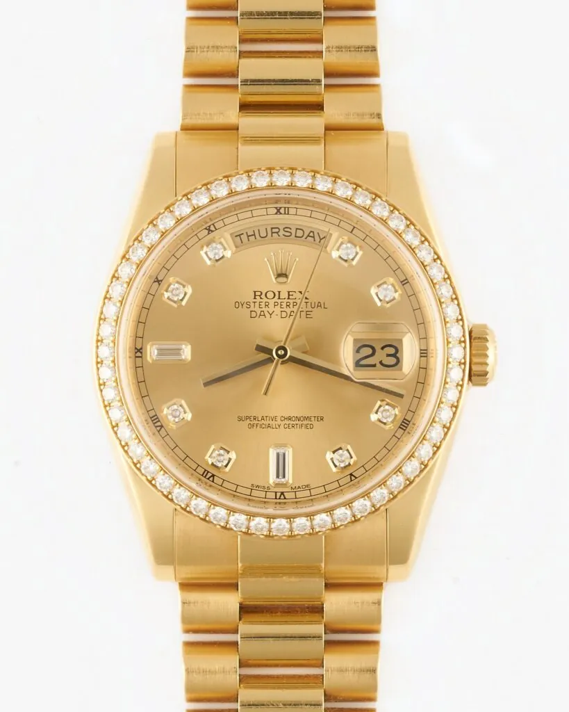 Rolex Daydate 118348 Factory Diamond Dial & Bezel