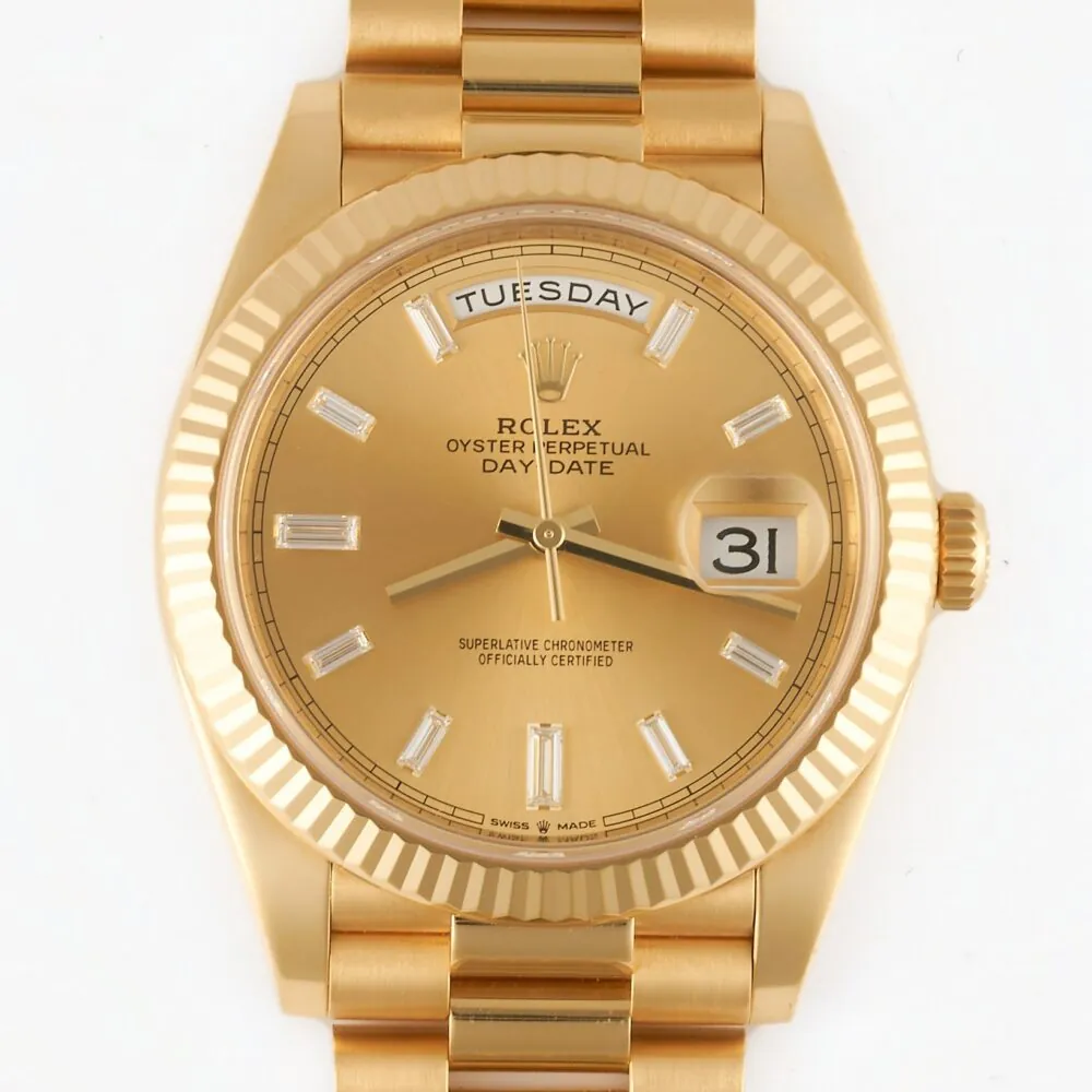 Rolex Daydate 228238 2022 Champagne Baguette