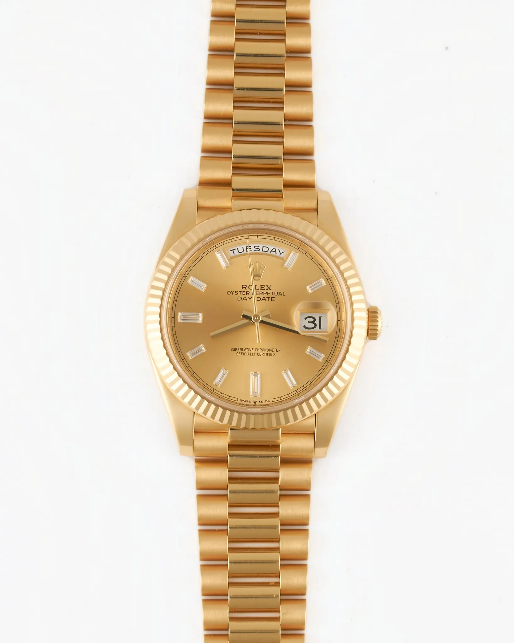Rolex Daydate 228238 2022 Champagne Baguette – photo 4